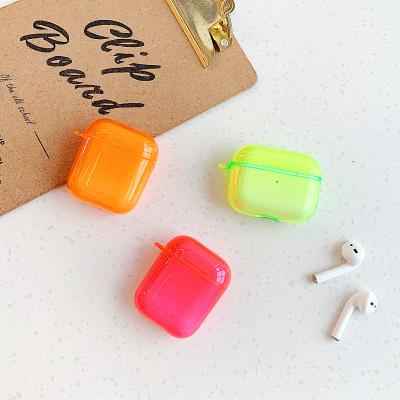 China For AIRPODS 1/2 and pro Fluorescence Color Earphone Case For Pro 3 2 1 Airpods Case Wireless Earphone Cover For Airpods 2 1 TPU Box for sale