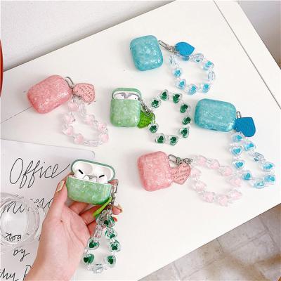 China For AIRPODS 1/2 and pro Luxury Blue Green Chained Soft Dream Shell Protective Case of Love Pink Leopard IMD for Airpods 1/2 pro for sale