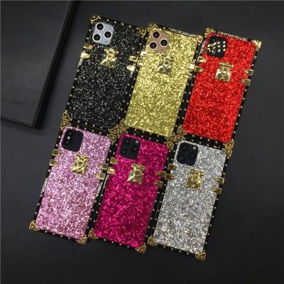 China Luxury Anti-fall Bling Square Gold Glitter Case Cover For Samsung Galaxy A72 A52 A42 A32 A22 A50 A70 A51 A71 A10S A20S A31 A10 M31 M30 M51 for sale