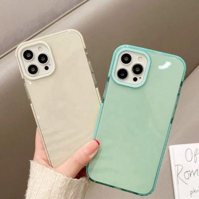 China Simple Clear Anti-Drop Is Phone Case For iPhone 11 Pro 12 Mini 7 8 Max Plus XR 12 Pro XS Transparent Candy Color Max Back Cover for sale