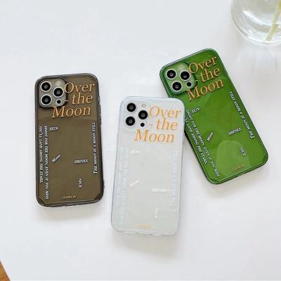 China Ins shockproof fashion creative letters mark phone case for iPhone 13 12 11 pro XS max XR X 8 7 plus clear soft TPU back cover for sale