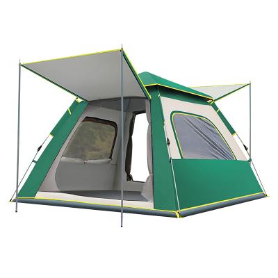 China Diamond Ground Nail Customized 4-5 person outdoor waterproof camping tent windproof camping tent family hexagon automatic open tent for sale