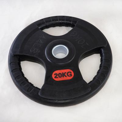 China Universal Rubber 20KG Barbell Plates Weightlifting Barbell Plates With 5cm Hole for sale