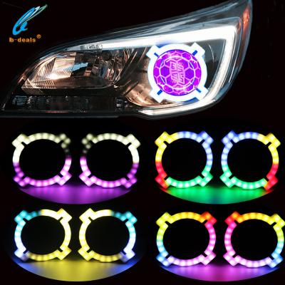 China Daytime Running Light Upgraded Gel Covered Sequential RGB X Halos Color Chasing 80MM 95MM 100MM 106MM 110MM for sale