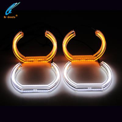 China Daytime Running Light White& Amber Switchback Crystal Angel Eyes For BMW 3 Series E46 325ci 330ci Coupe Cabrio for sale