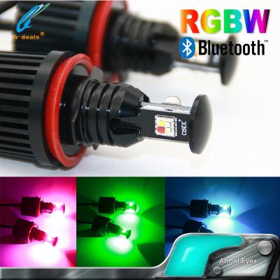 China Alloy Blue.tooth App Control RGBW LED Marker Angel Eyes H8 E92 80W Aluminum Pure White for sale