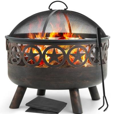 China Backyard Fire Retardant Pit Wood Burning Firebowl Fireplace Fire Pit Poker Spark Screen Mesh Lid Extra Deep Square Stocked Heavy Duty Grid for sale