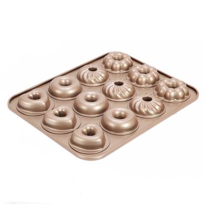 China Durable Sustainable Baking Mold 12 Cup Cake Dish Carbon Steel Wholesale Price for sale