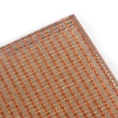 China Corrosion Resistance Decorative Copper Wire Mesh 6mm Mesh Wired Glass Price for sale