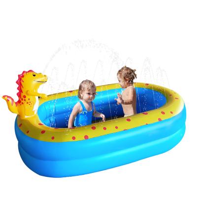 China Customized Swimming Pools Kid Summer Lovely Animal Printed Underwater Stream Toys Inflatable Bathtub Around Swimming Pool for sale