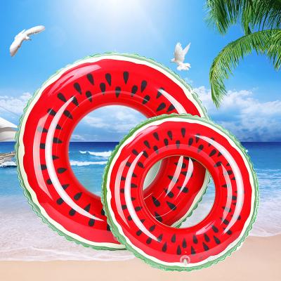 China Ring Water Fun Summer Swimming Sparkle Durable Cute Fruit Watermelon Inflatable Swimming Ring for sale