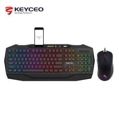 China Hot Sale Wireless RGB Backlit Gaming Combo Radio Led Backlit Gaming Keyboard and Mouse Combo Gaming Set Combo for sale