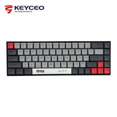 China Wireless 60% Plug-and-play Mechanical Switch Keyboard RGB Gateron White MAC Win BT Custom Desktop for sale