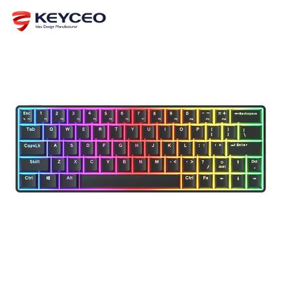 China Hot-selling plug-and-play mechanical keyboard 60% mini C keyboard gamers rainbow mechanical cable rainbow in 2021 for sale