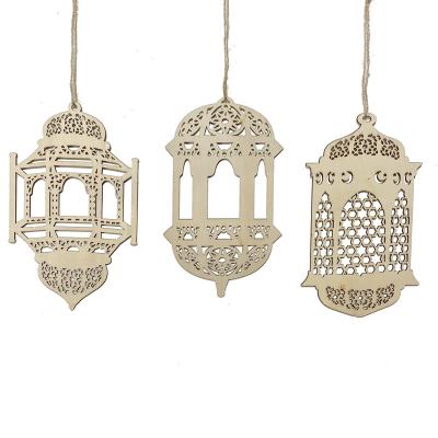 China Ramadan Kareem Decoration Europe Europe Ornament Moon Star Wind Shape Wooden Pendant Light For Ramadan Mubarak Eid Decoration for sale