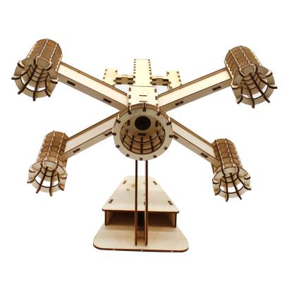 China Laser Cutting Spacecraft Wooden Starship Assembly Space Creative DIY Hand Craft for sale