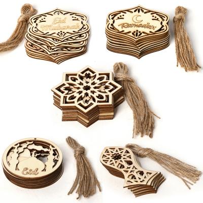 China Small Al-Fitr Wooden Pendant Creative Home Eid Decoration Decorations.Gifts Wooden Crafts Hanging Ornaments for sale