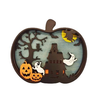 China Europe Pumpkin Wooden Carved Decorations for Halloween for sale