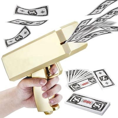 China Electronic Toy Gold Money Spray Gun Birthday Shooter Make it Rain Toy Super Gun Handheld Spray Cash for Game Movies Party for sale