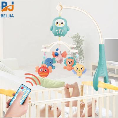 China Infant Plastic Remote Control Bed Bell Adjustable Crib Rattle Hanging Toys Set Baby Crib Musical Mobile for sale