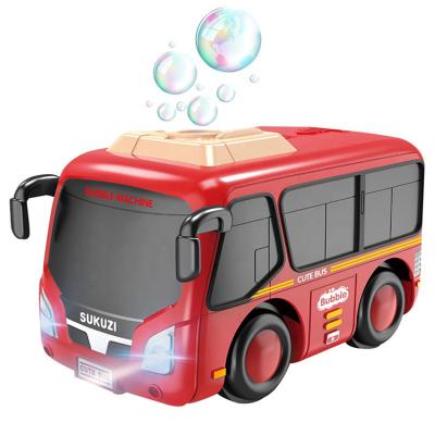 China Outdoor 2.4G Musicle Lighting Plastic Summer Toys Watch Remote Control Bus Electric RC Bubble Automatic Bubble Machine for sale