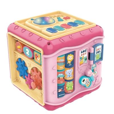 China Early Education 6 in 1 baby learning light musical 3d cube puzzle bead maze montessori musical toy in toys activity for toddler for sale