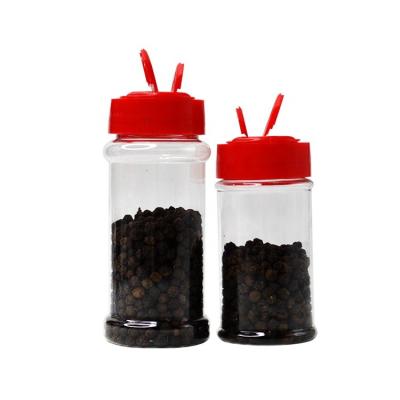 China Sustainable 100ml PET Spice Shaker Plastic Salt And Pepper Containers With Flip Top for sale