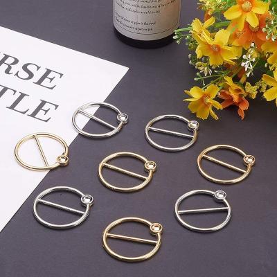 China Viable Scarf Ring Buckles, Metal T-Shirt Belt Scarf Fashion Alloy Gold Clip Rings Scarf Blouse Silk Skinny Clasps for sale