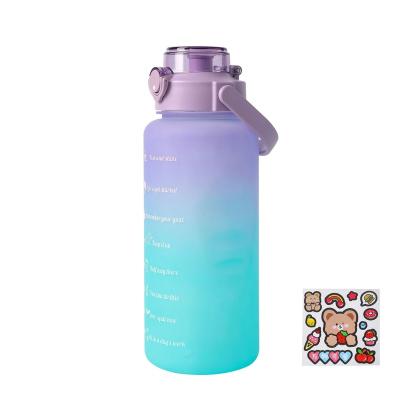 China Sustainable Sports Kids Custom Motivational Plastic Water Bottle With Stickers And Time Marker for sale