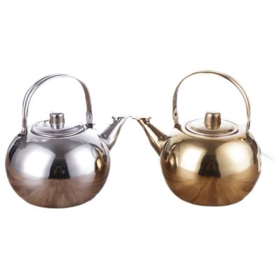 China Factory wholesale exquisite stainless steel kettle restaurant teapot household kettle hotel restaurant viable with healthy kettle for sale