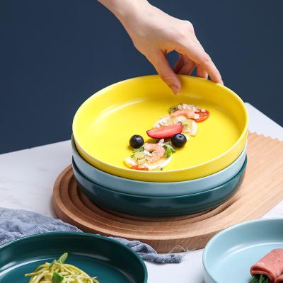 China Deep Western Salad Food Viable Factory Solid Color Household Steak Dish Wholesale Ceramic Baking Creative Dish for sale