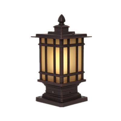 China Factory price outdoor chinese style courtyard garden stone base pathway post lamp led pillar light for sale