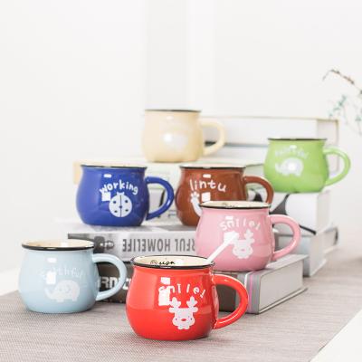 China Seaygift logo 350ml viable wholesale drinkware matte mugs / multicolor custom ceramic coffee mug for gift for sale