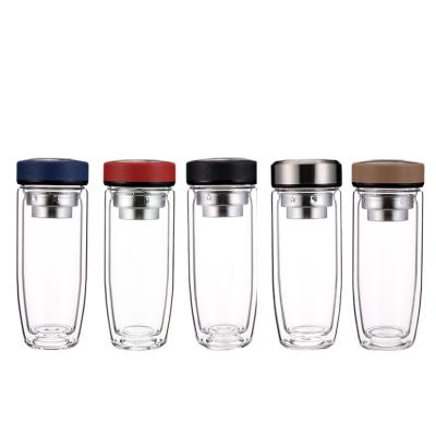 China Seaygift 2021 Best Selling Products 400ml 500ml Double Wall Tea Maker Glass Water Bottle Viable for sale