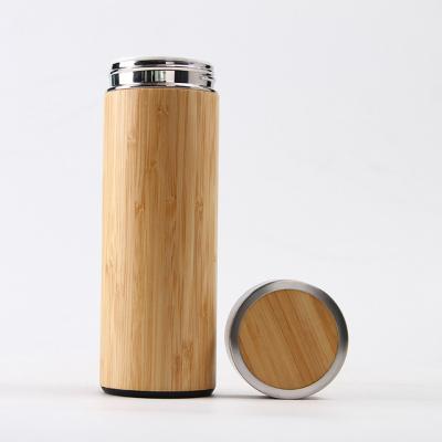 China Business Seaygift Tea Infuser Mug Vacuum Flask Eco Friendly Bamboo Thermos Drinkware Stainless Steel Cup Insulated Bamboo Water Bottle for sale