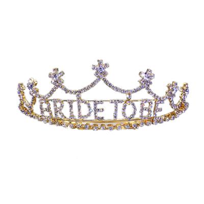 China Popular EUR USA Wedding Tiara And Crowns BRIDE TO BE Fashion Rhinestone Letter Headband Headpiece Hair Jewelry For Chinese Braid Factory for sale