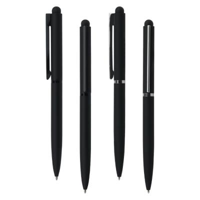 China office & School Promotional Pen Wholesale Price Metal Stylus Touch Mate Black Pen With Printed Logo for sale