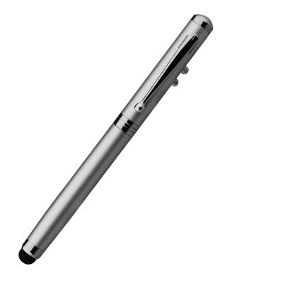 China office & School Pen 3 in 1 Led Active Pen Laser Light Metal Stylus Roller Pens for sale