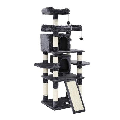 China Viable Wholesale Multi Level Cat Tree House Scratching Sisal Cat Tower Climbing Tree Pet for sale