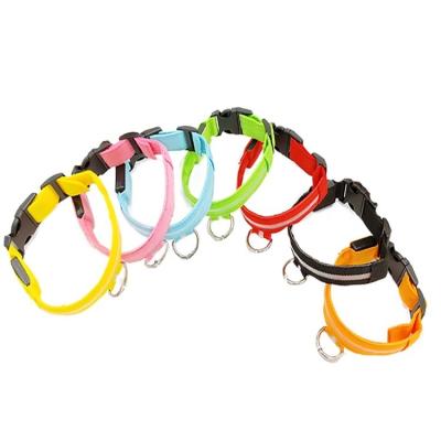 China USB Rechargeable Luminous Chain Collar Dog LED Pet Collars Cat Dog Leash Collar Pet Anti Lost and Stocked Custom Leashes Dog Accessories for sale