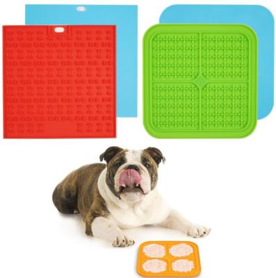 China Viable Dog Accessories Lick Mat For Dog Soothing Anxious Pet Slow Feeding Silicone Mat Prevent Choking Pet Food Lick Pad for sale