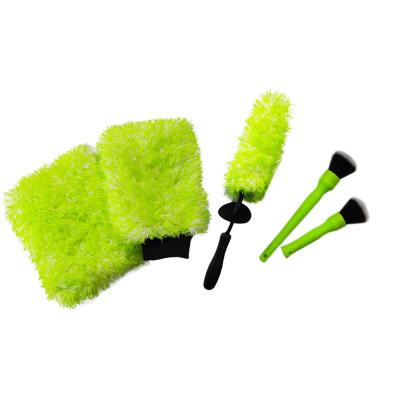 China Green PP Car Wheel Brush Set For Car Detailing for sale