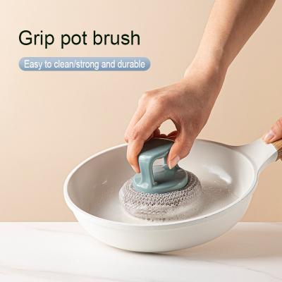 China Multi-Purpose Kitchen Wash Dishes Wash Hand Pots Brush Candy Color Clean Not Afraid Of Heat for sale