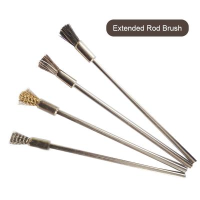 China Customized Material Stainless Steel Copper Bristle Horse Hair Wire Brush With Rod for sale