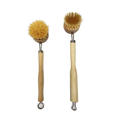 China Natural Vegan Fiber Wooden Dish Scrub Brush 27cm Eco Friendly for sale