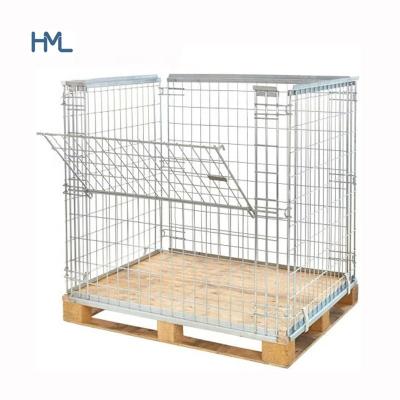 China China Customized Best Selling Collapsible Folding Pallet Stackable Cage For Storage for sale