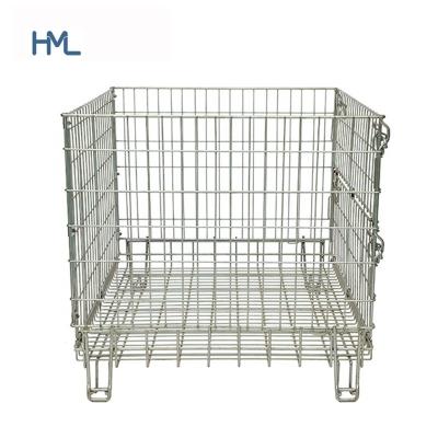 China Industrial Fully Collapsible And Stackable Storage Wire Containers 500 Kg for sale