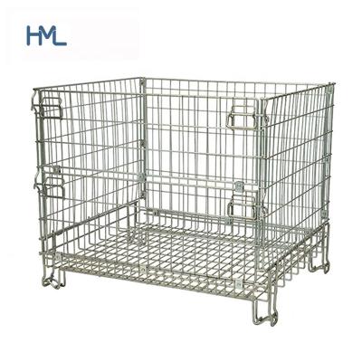 China Q235 mild steel galvanized collapsible steel metal wire mesh container hypacage for storage for sale