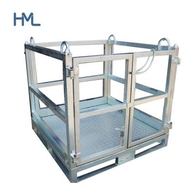 China Mild Steel Q235 Huameilong Galvanized Stackable Propane Calor Gas Cylinder Storage Cages With Nylon Band for sale