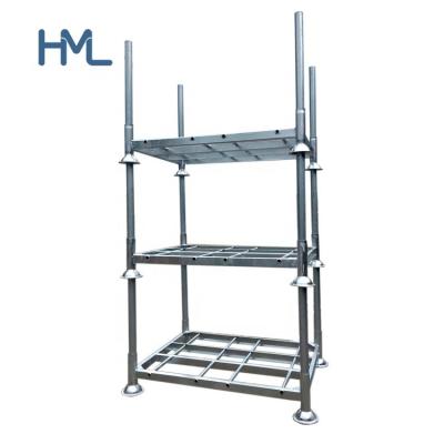 China Galvanized Adjustable Single Faced Logistics Warehouse Transport Metal Adjustable Removable Pallet Stacking Racks For Nonwoven Storage for sale